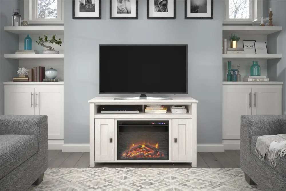 Farmington Ivory Oak 50  Electric Fireplace TV Console-1