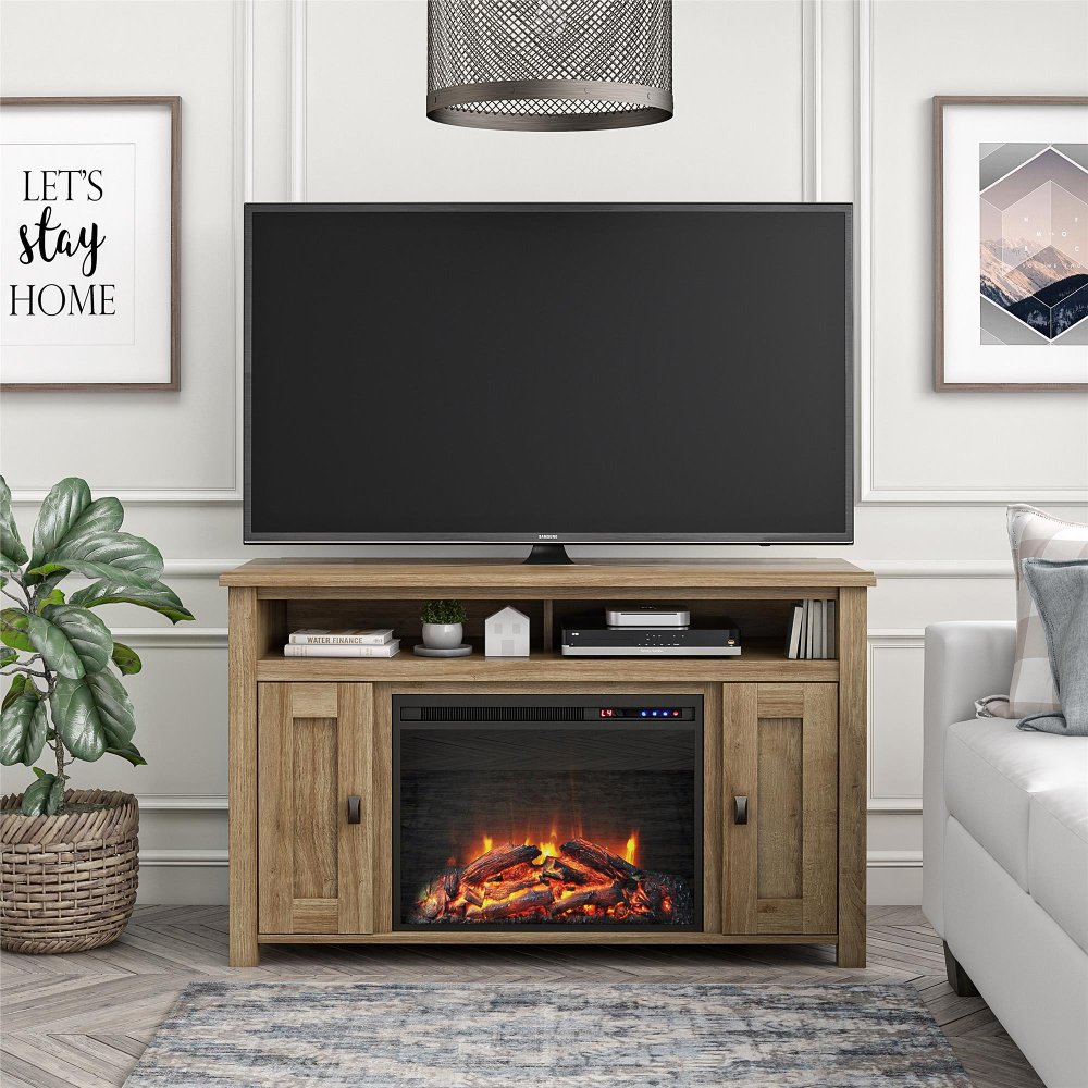 112594610 Farmington Light Brown 50 Electric Fireplace TV Co sku 112594610