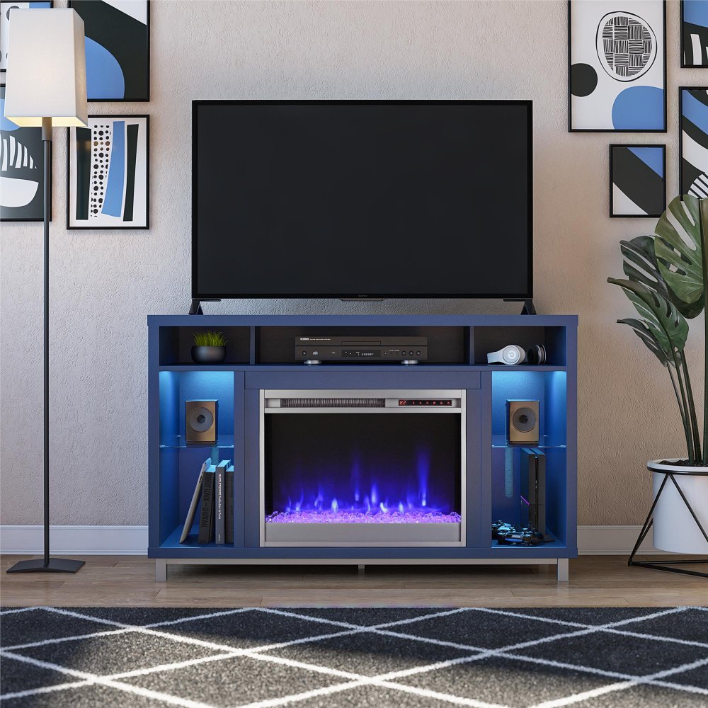 112594875 Lumina Modern Navy Fireplace TV Stand sku 112594875