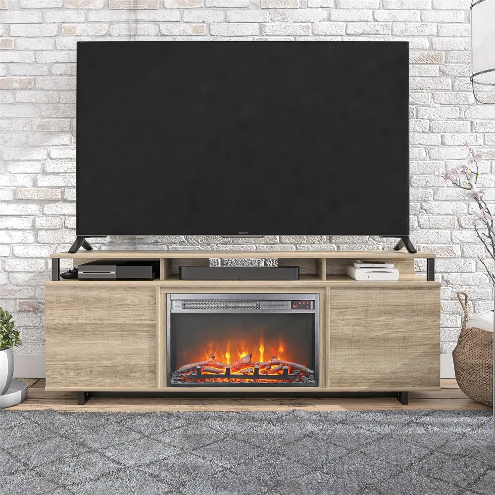 Mason Golden Oak 60  Fireplace TV Stand-1