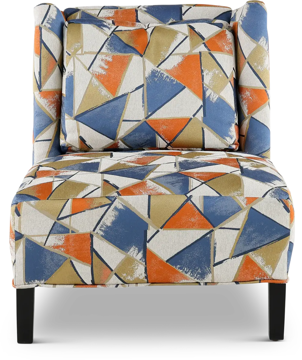 Piccolo Cream, Orange, and Blue Accent Chair-1