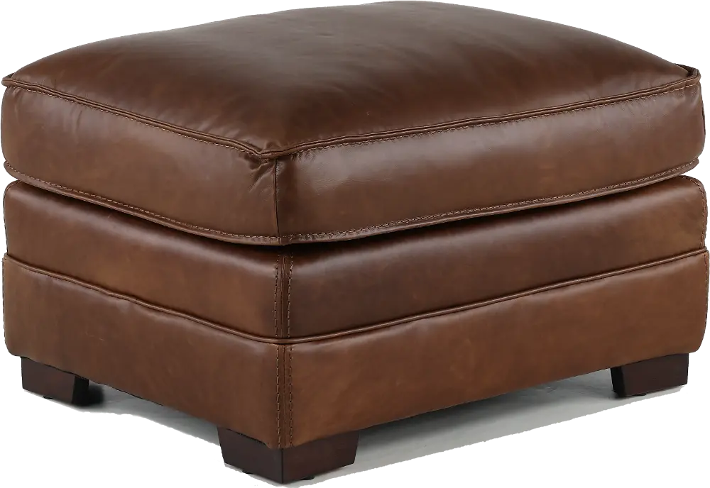 Bistro Brown Leather Ottoman-1