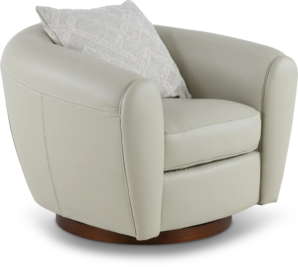Bali Gray Leather Swivel Chair-1