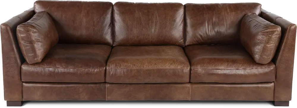 Utah Brown Leather Sofa-1