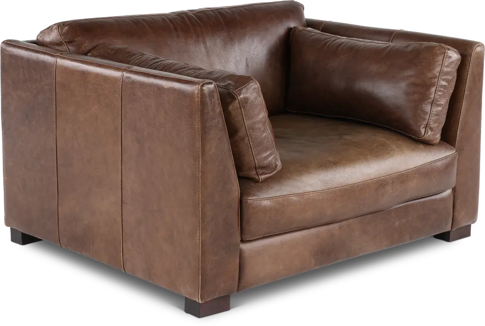 Utah Brown Leather Maxi Chair-1