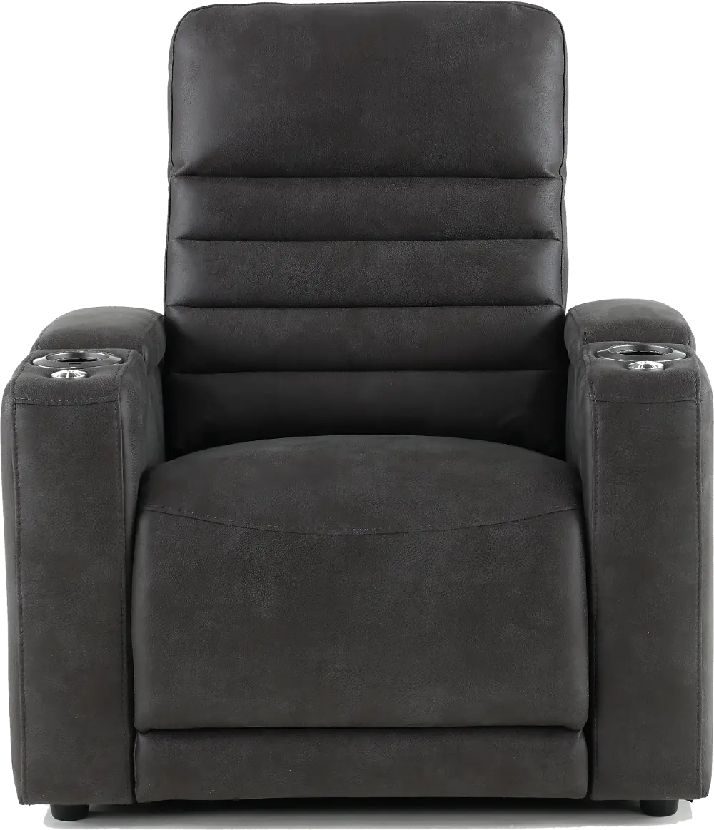Macke Charcoal Gray Power Recliner with Power Headrest-1