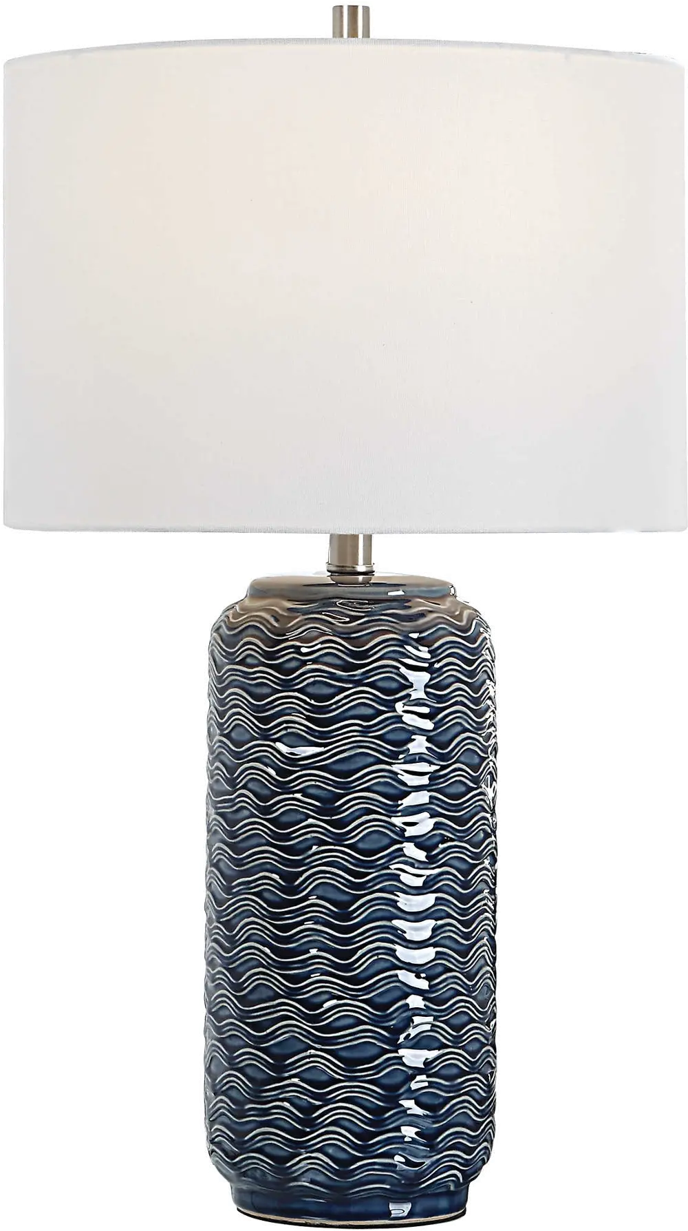 16.4 Inch Blue Ceramic Table Lamp-1