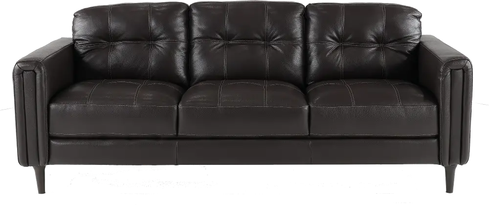 Verona Dark Brown Leather Sofa-1
