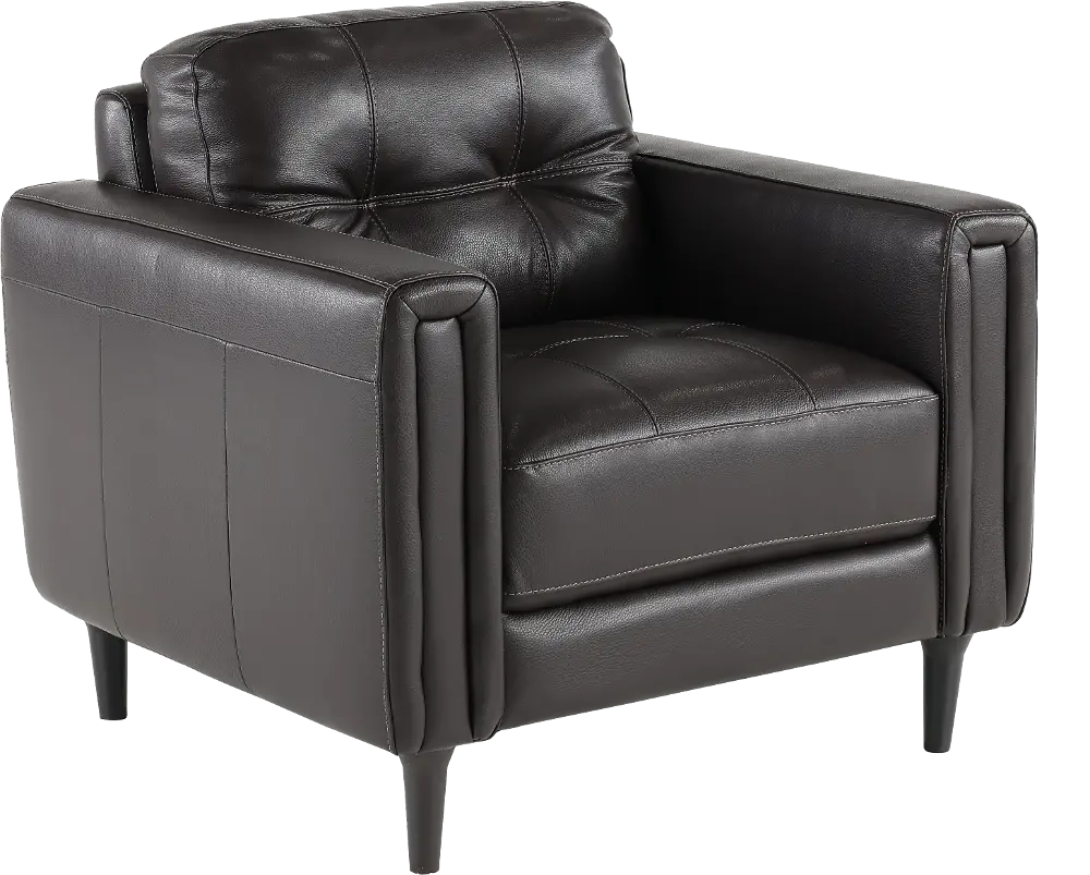 Verona Dark Brown Leather Chair-1