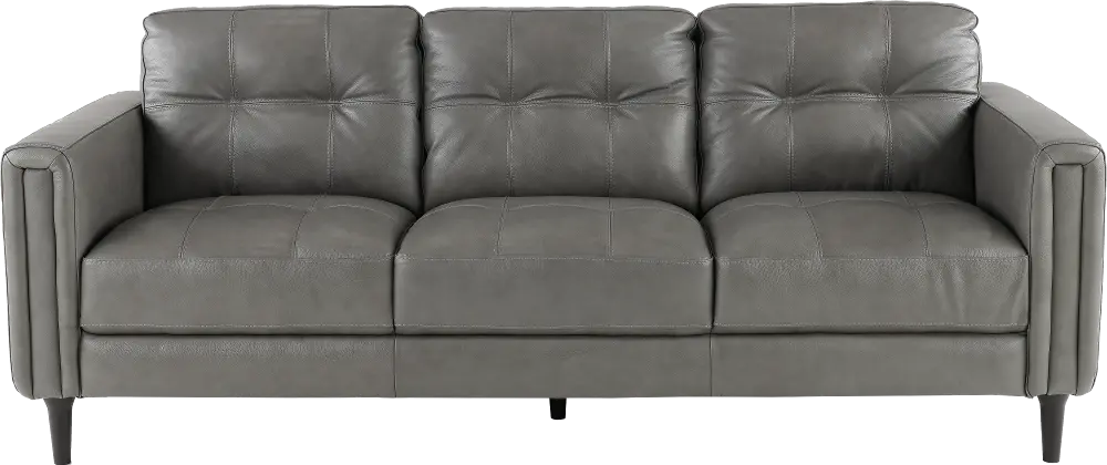 Verona Gray Leather Sofa-1