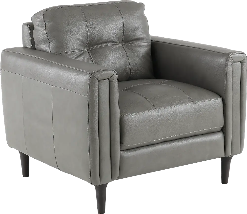 Verona Gray Leather Chair-1