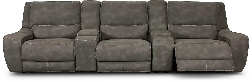 Sauvage Charcoal Gray Power Reclining Home Theater Sectional-1
