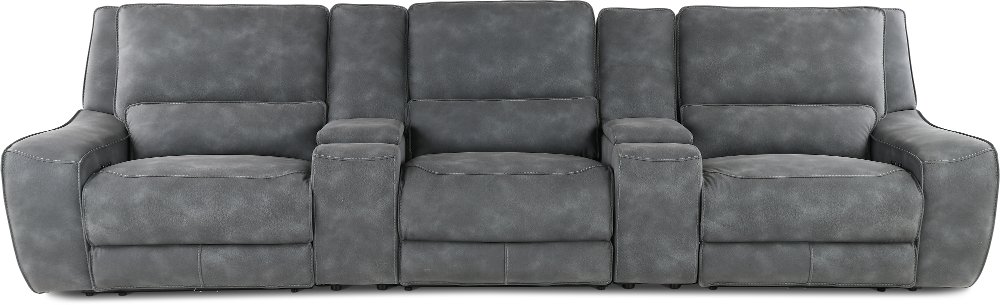 Sauvage Coal Power Reclining Home Theater Sectional
