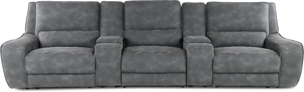 Sauvage Coal Power Reclining Home Theater Sectional-1
