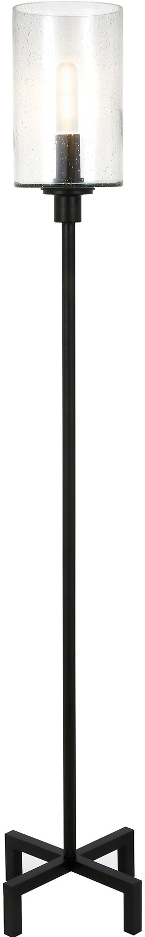 Panos Blackened Bronze Floor Lamp with Seeded Glass Shade | RC Willey