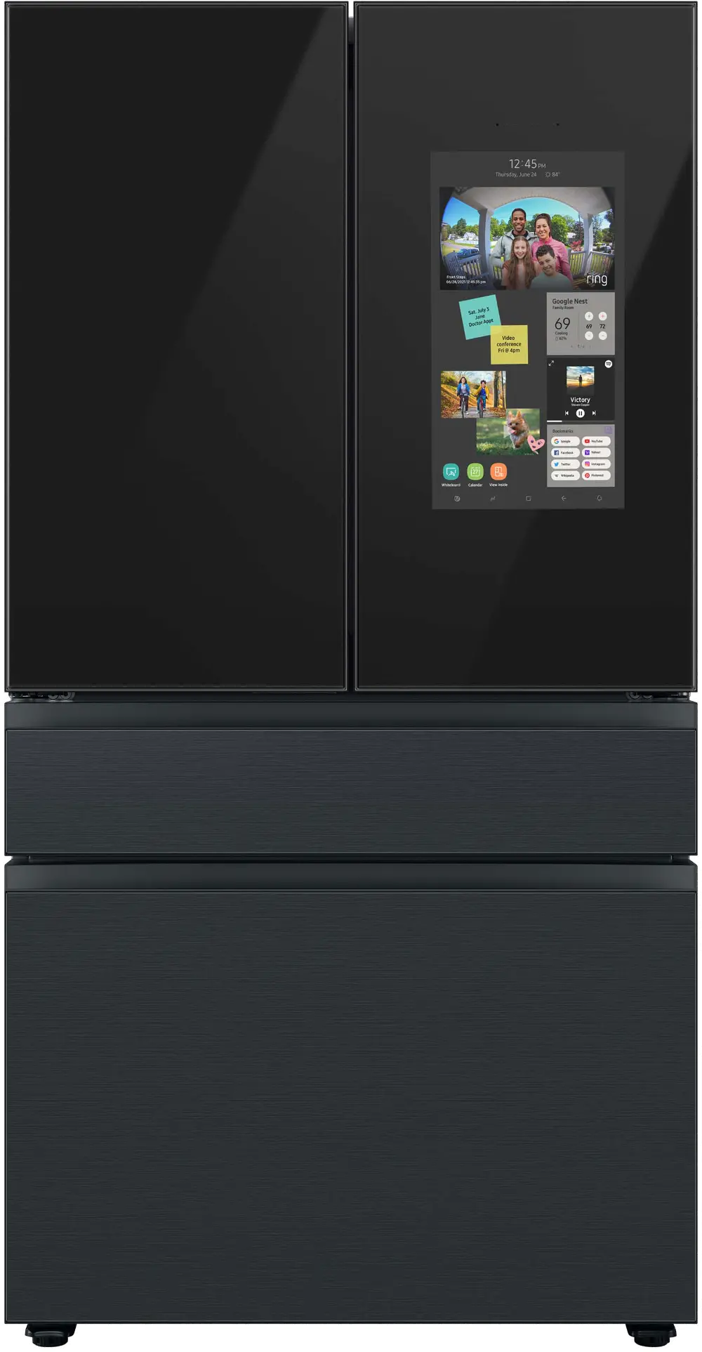 RF29BB89008M Samsung Bespoke 29 cu ft 4 Door Refrigerator - Charcoal Glass-1