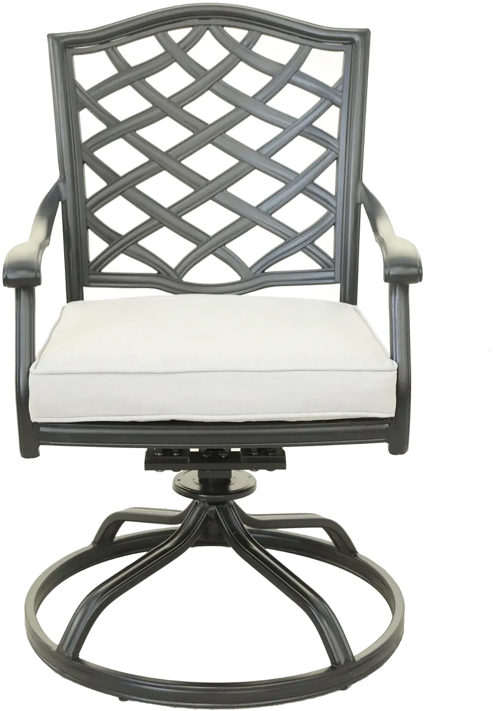 Halston Cream Dining Swivel Chair-1