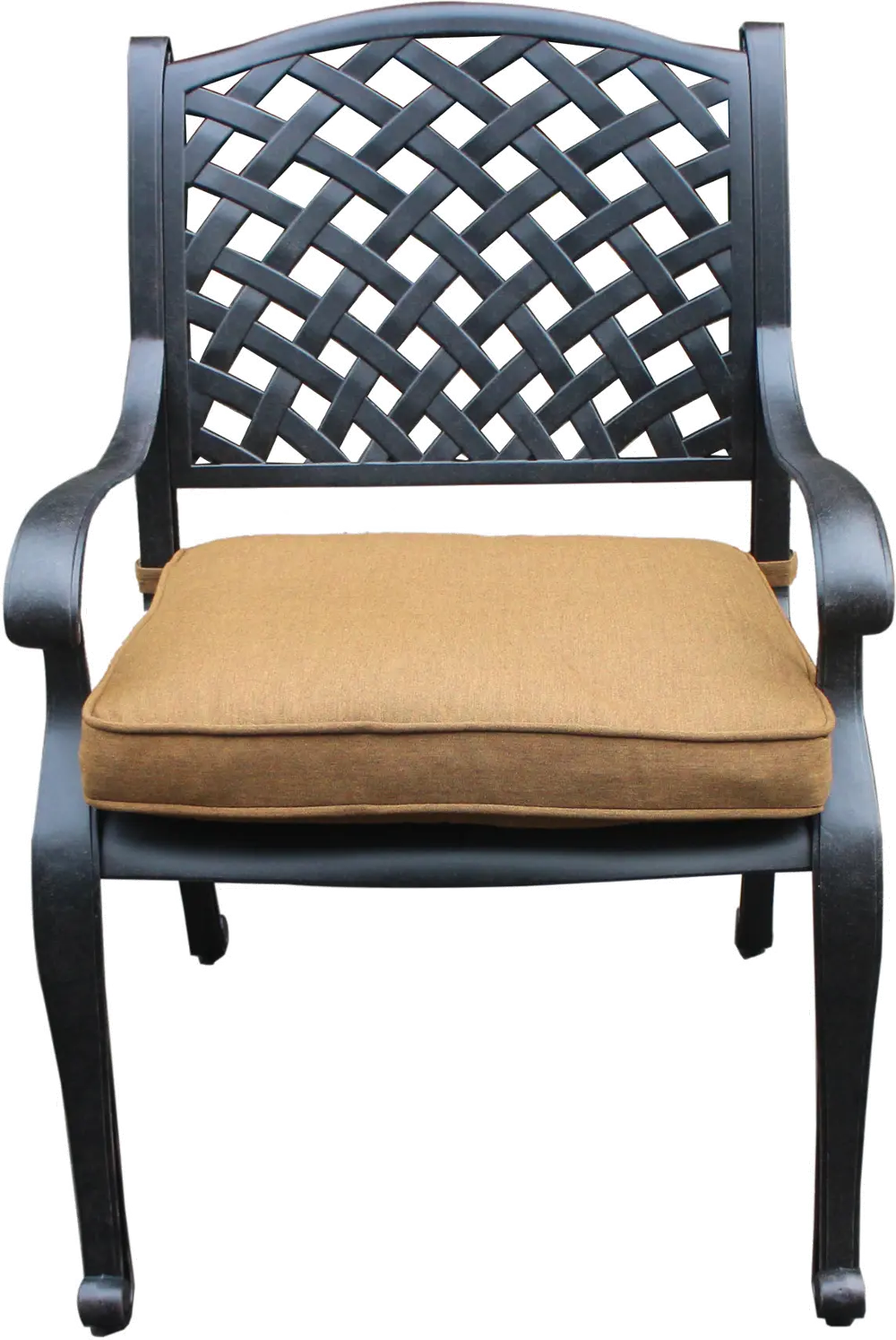 Castle Rock Outdoor Chair with Arm and Brown Cushion-1