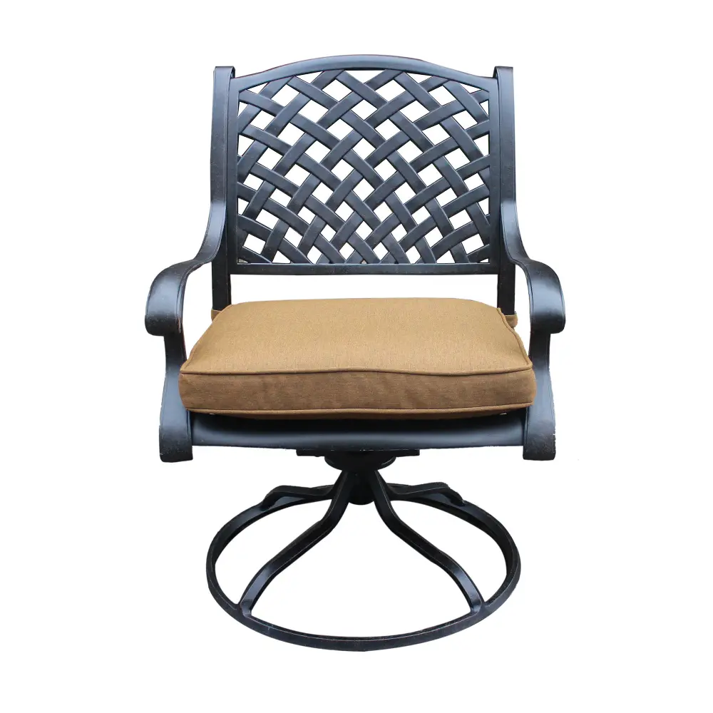 Castle Rock Brown Patio Dining Swivel Rocker-1