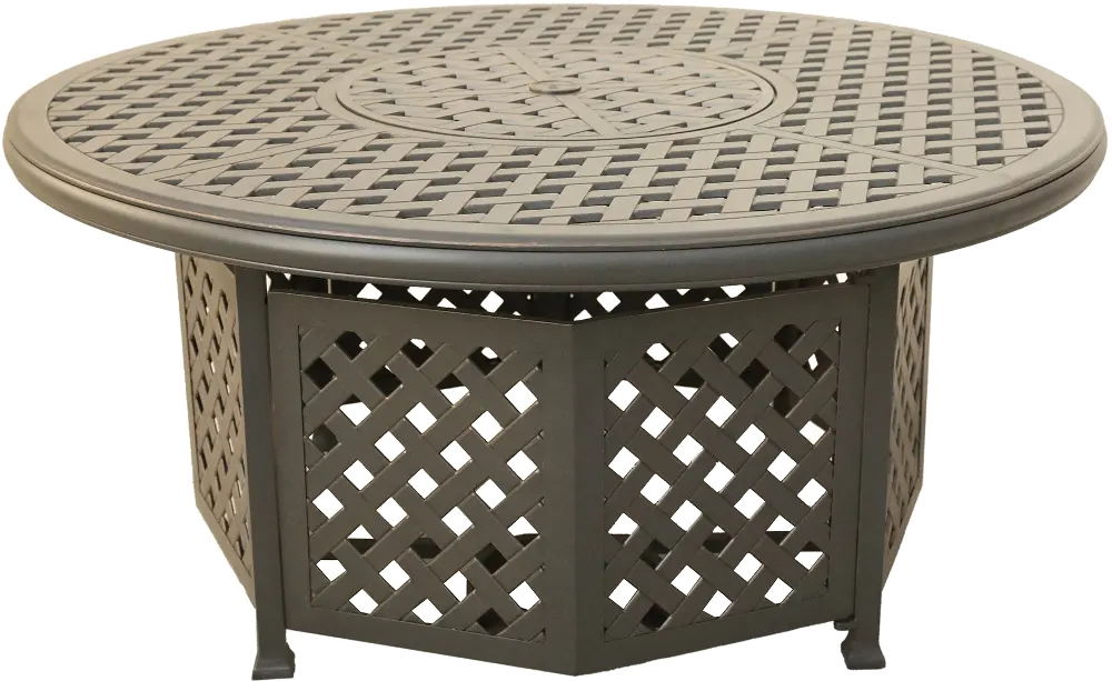 Castle Rock 52  chat height gas firepit table with doors-1