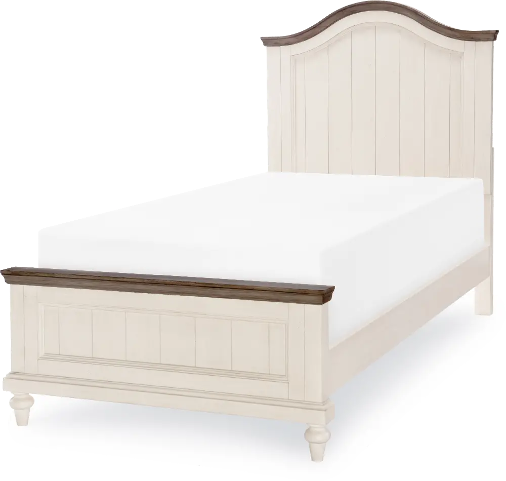 Bungalow Linen White and Elm Twin Bed-1