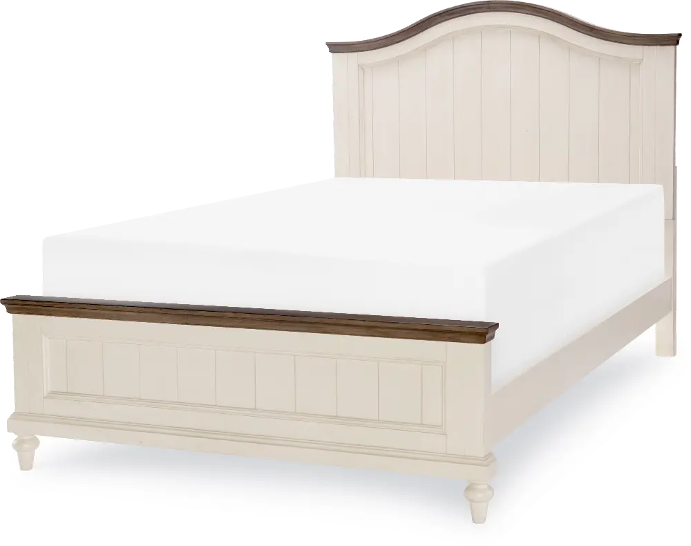 Bungalow Linen White and Elm Full Bed-1
