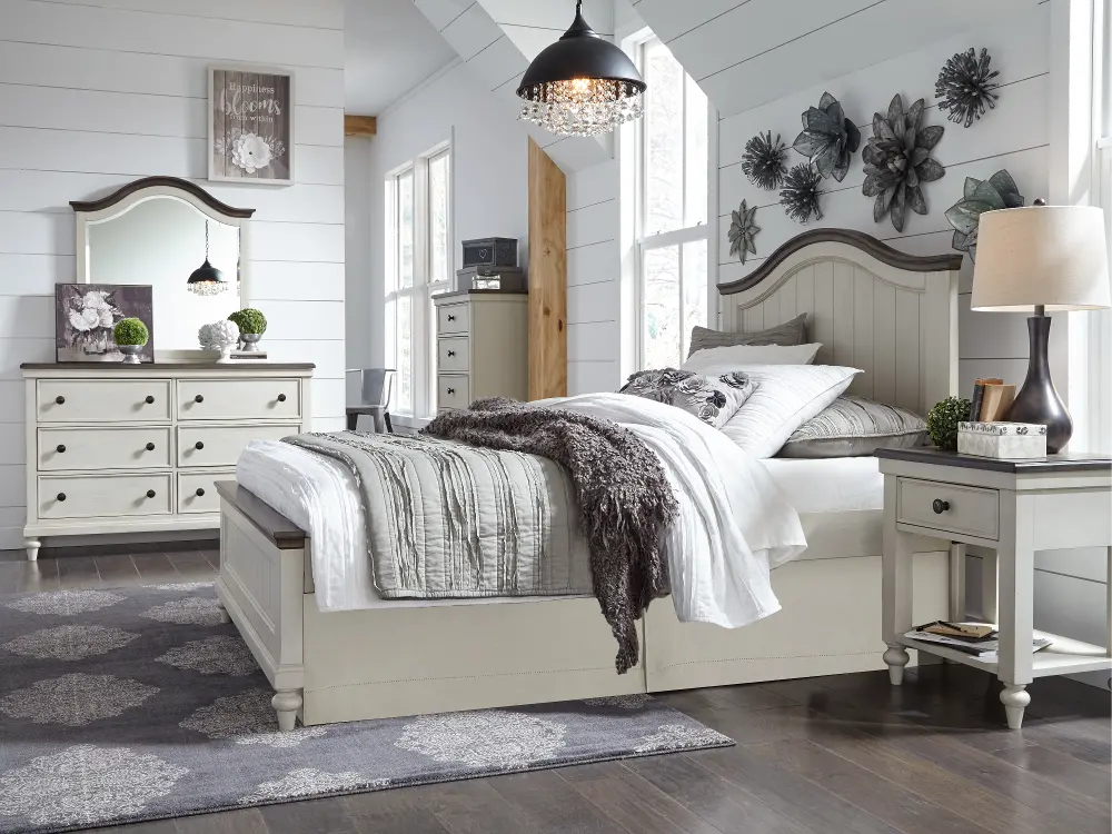 Bungalow Linen White 4 Piece Twin Bedroom Set-1