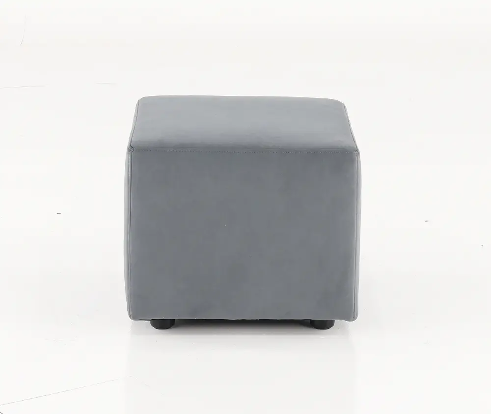 Gray Cube Ottoman-1