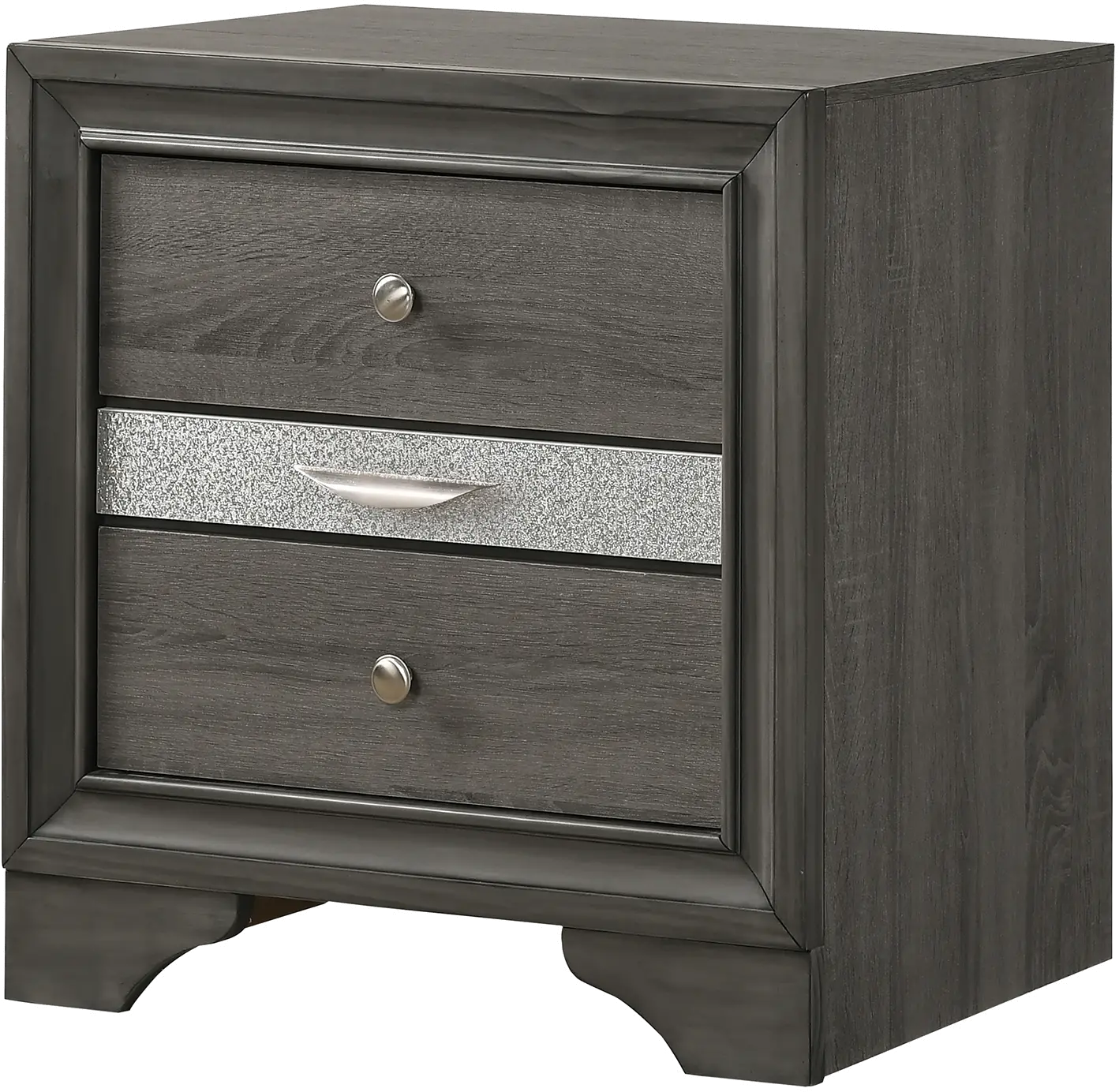 Regata Gray and Silver Nightstand