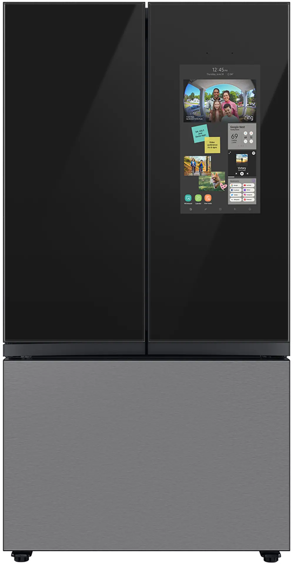 RF30BB6900AC Samsung Bespoke 30 cu ft French Door Refrigerator - Charcoal Glass-1