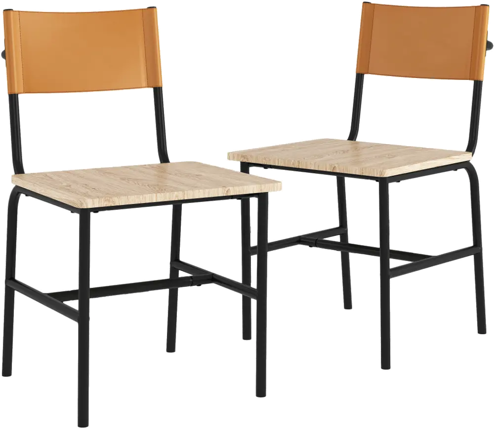 Director Black and Brown Dining Room Chair (Set of 2)-1