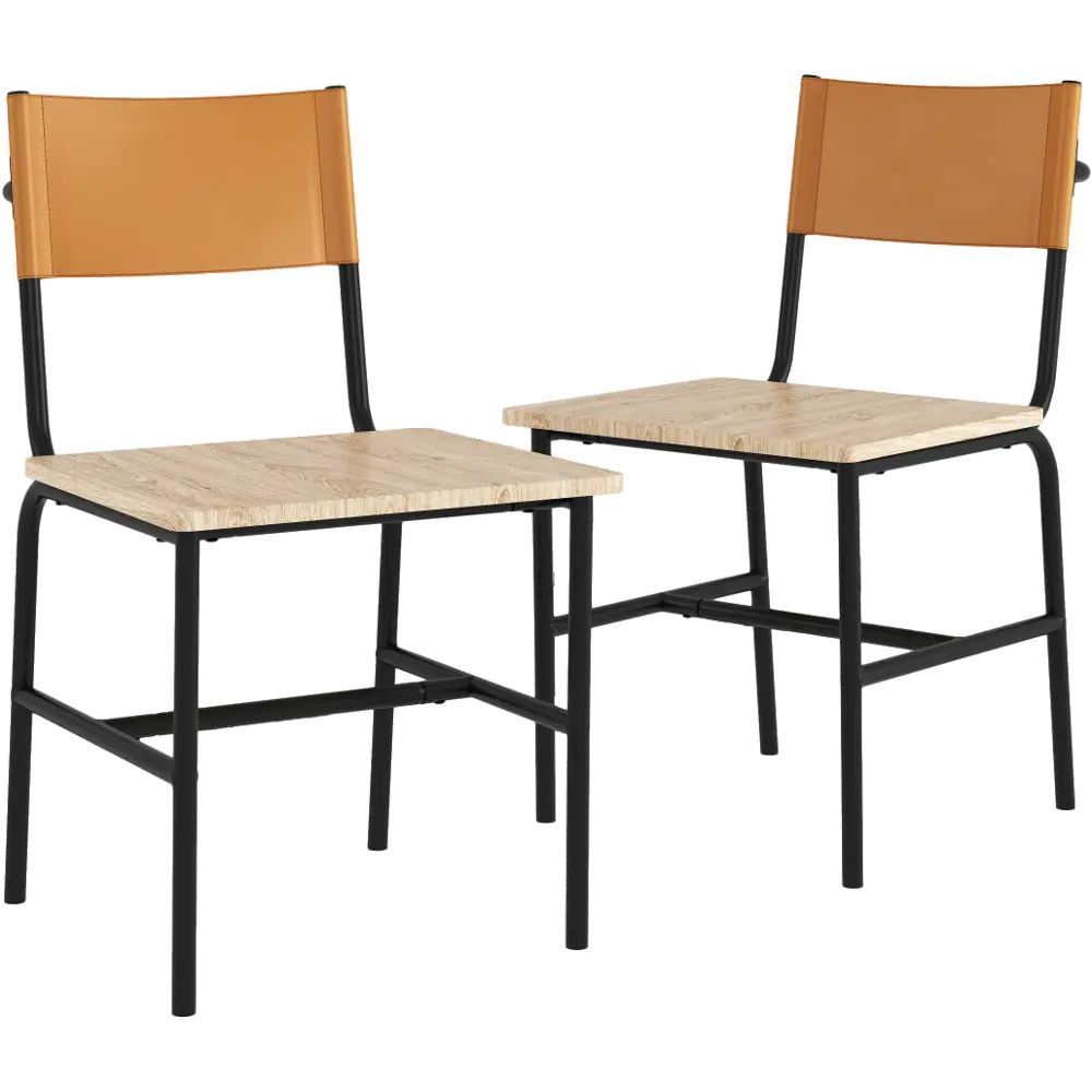 Director Black and Brown Dining Room Chair (Set of 2)-1