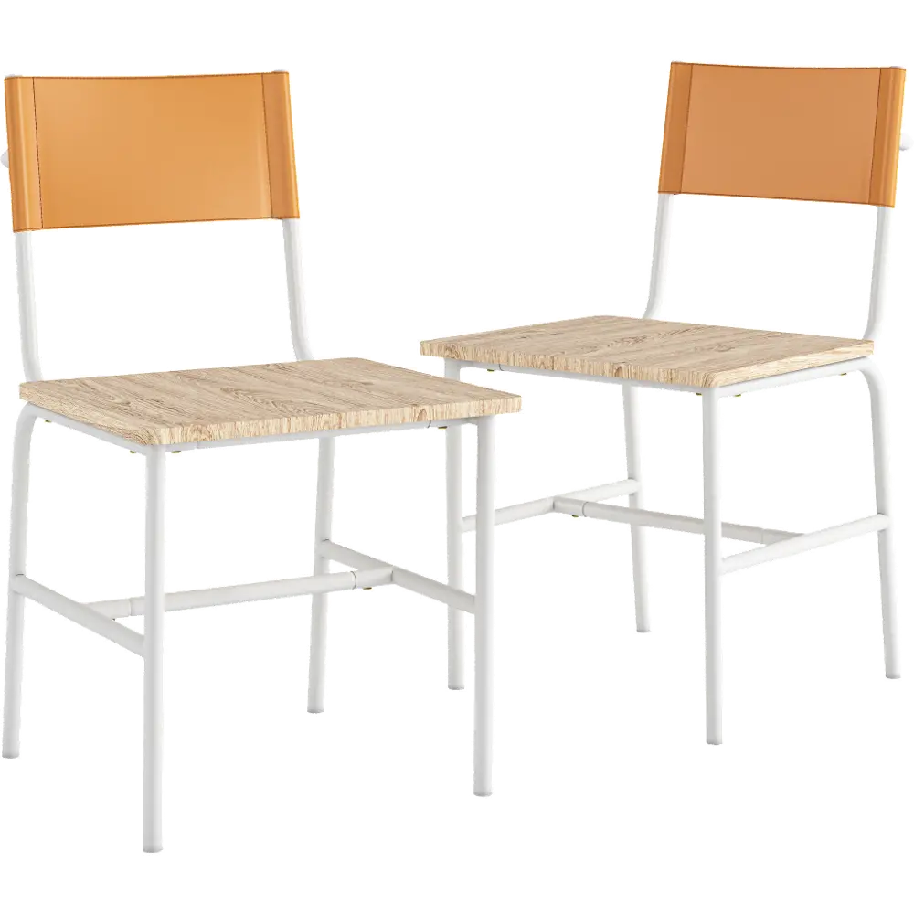 Director White Metal Dining Room Chair (Set of 2)-1