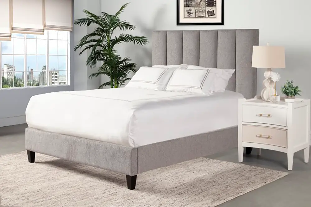 Avery Gray King Upholstered Bed-1