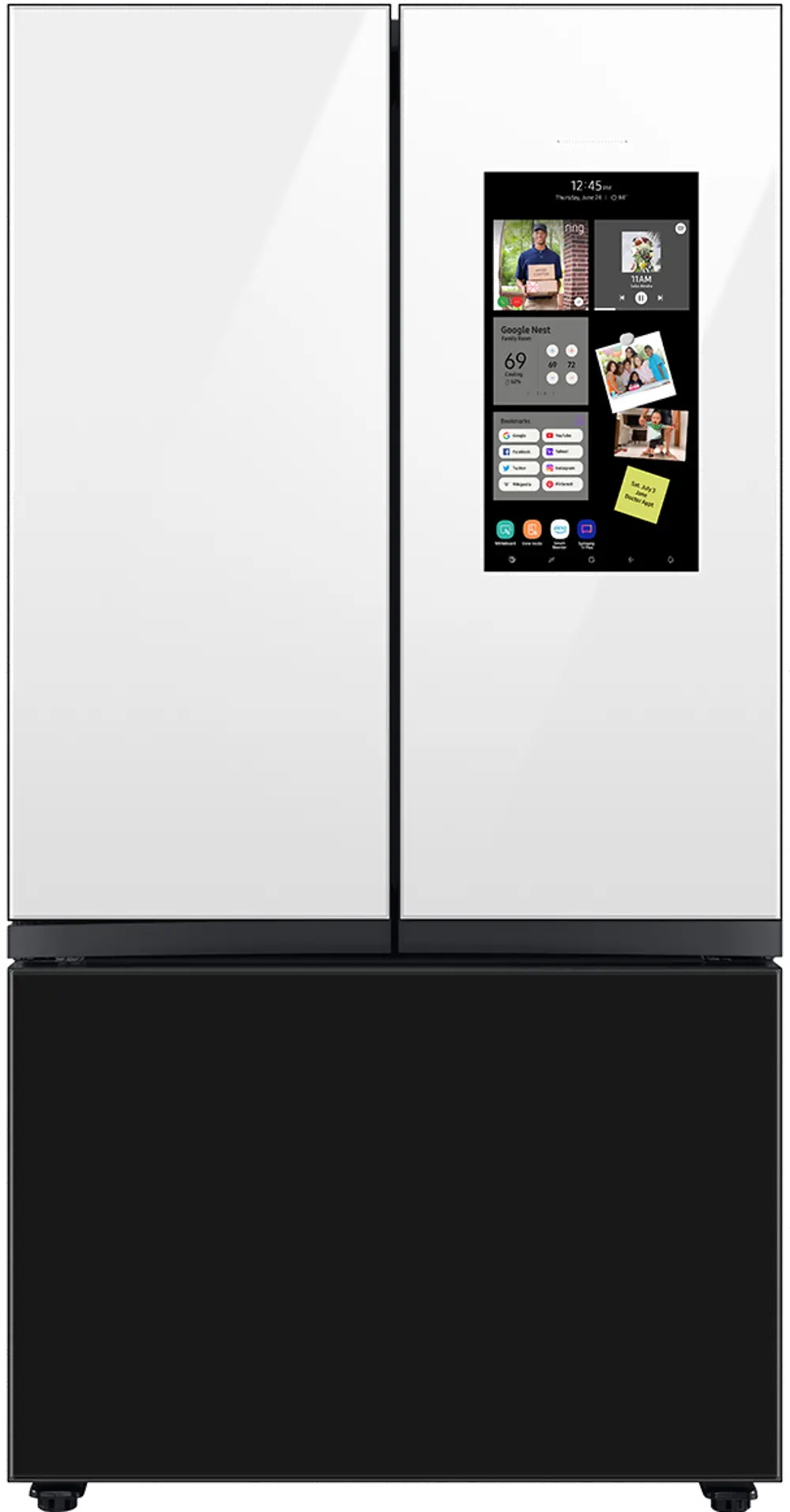RF30BB6900AW Samsung Bespoke 30 cu ft French Door Refrigerator - White Glass-1