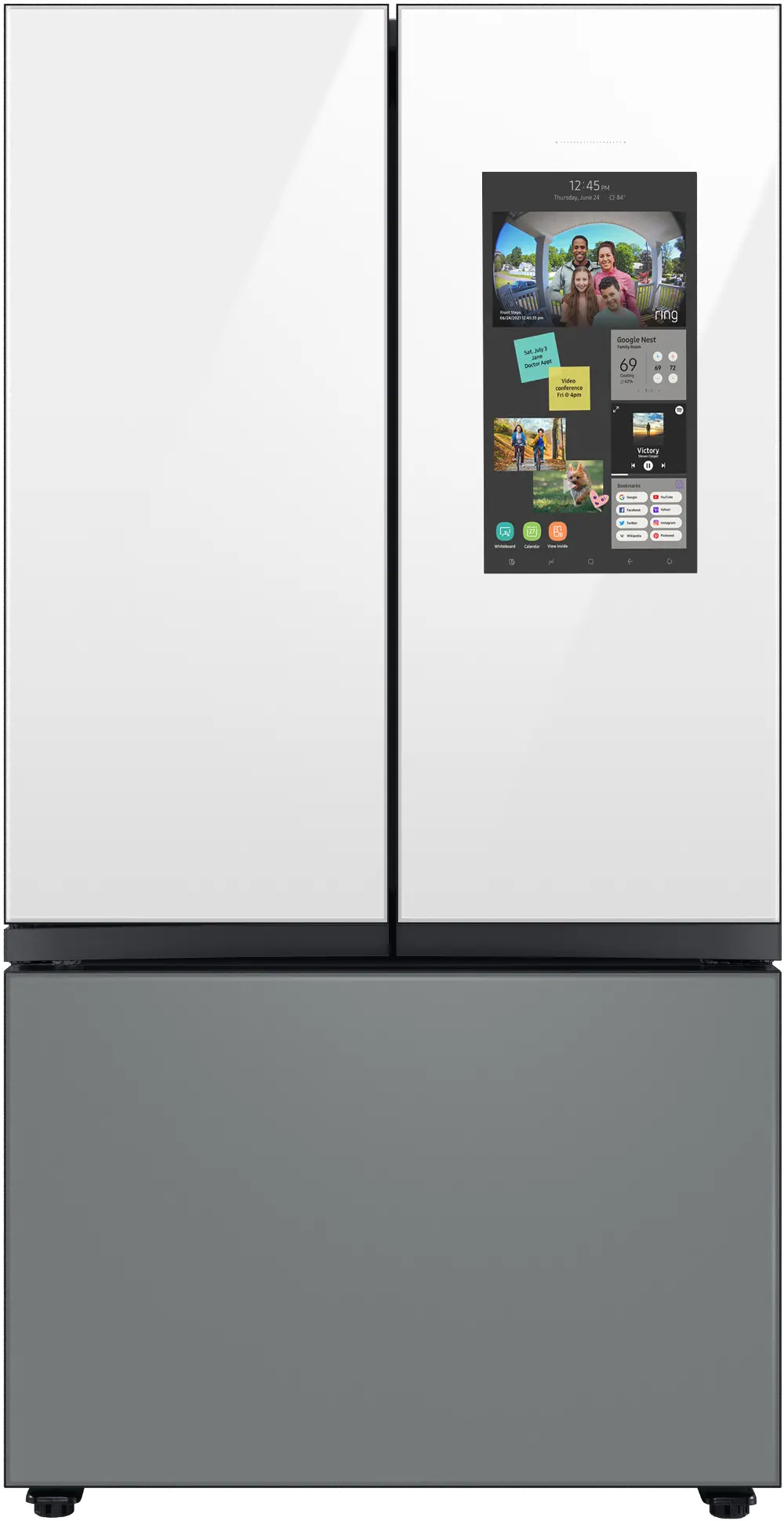 RF30BB69006M Samsung Bespoke 30 cu ft French Door Refrigerator - White/Gray Glass-1