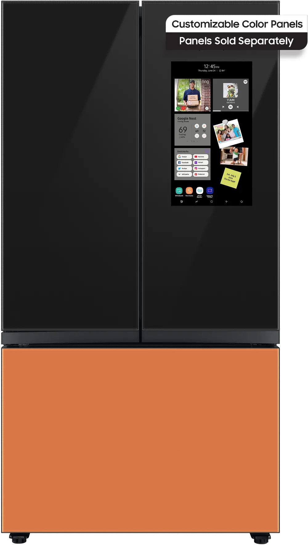 RF24BB6900AC Samsung Bespoke 24 cu ft French Door Refrigerator - Counter Depth Panel Ready-1