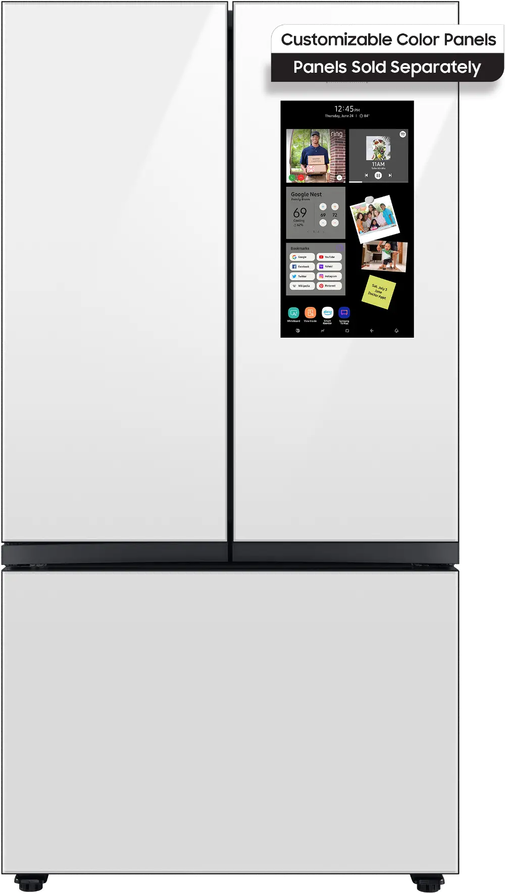RF24BB6900AW Samsung Bespoke 24 cu ft French Door Refrigerator - Counter Depth Panel Ready-1