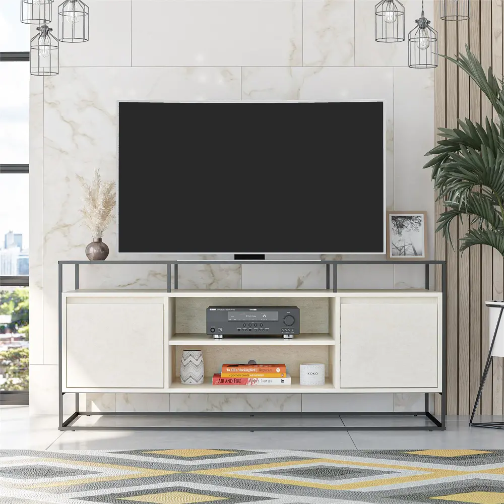 Camley White 54  TV Stand-1