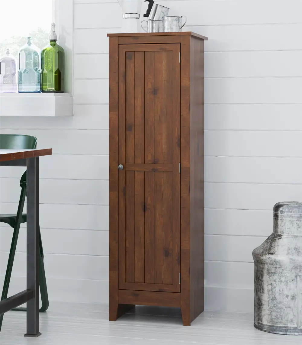 Milford Pine Single Door Storage Pantry-1