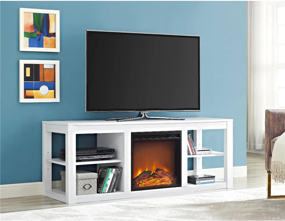 Parsons White 60  Electric Fireplace TV Stand-1