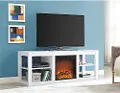 Parsons White 60  Electric Fireplace TV Stand