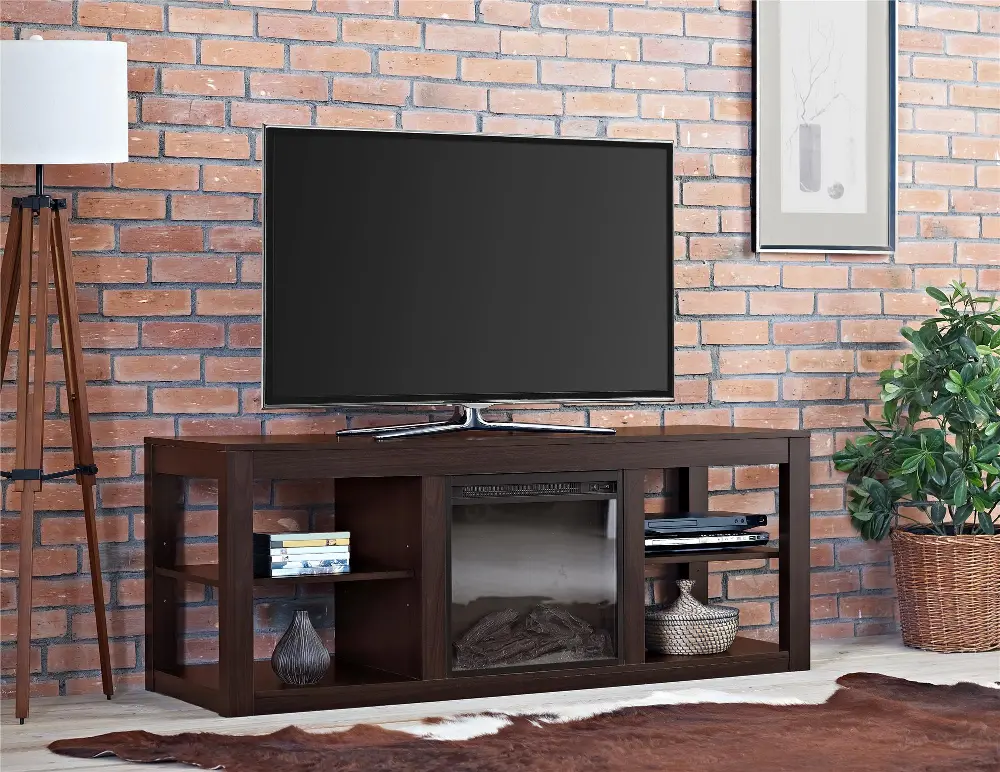 Parsons Espresso 60  Electric Fireplace TV Stand-1