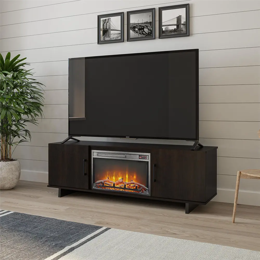 Southlander Espresso 60  TV Stand with Fireplace-1