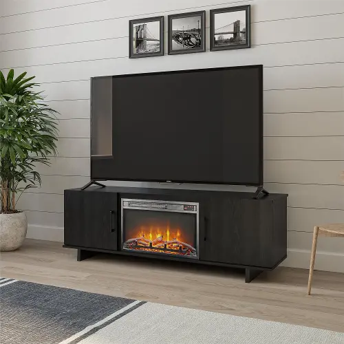 60 tv deals stand with fireplace