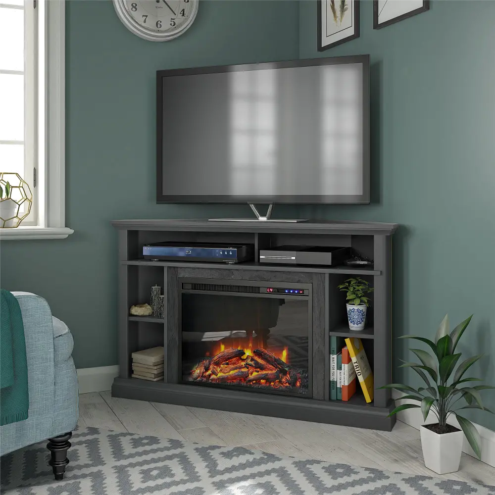 Overland Gray 50  Corner Fireplace TV stand-1
