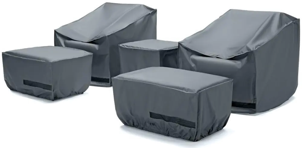 Barcelo 5 Piece Club Chairs with Ottomans Patio Set Furniture Covers-1