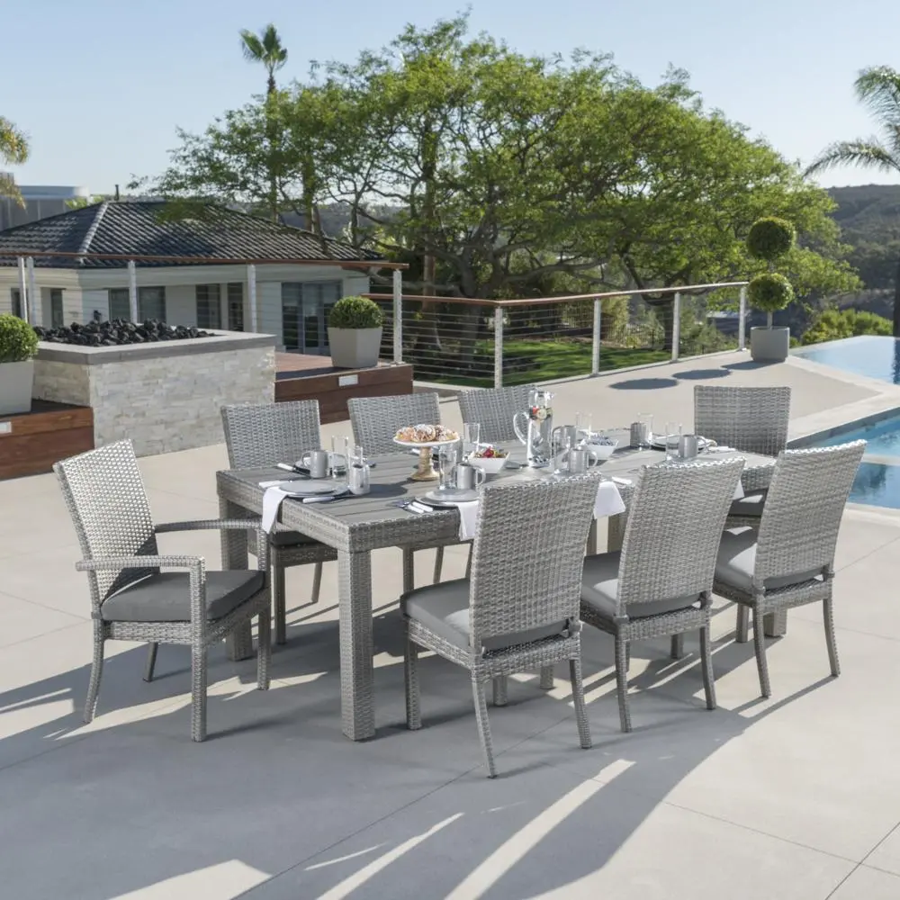 Cannes Charcoal 9 Piece Outdoor Dining Set-1