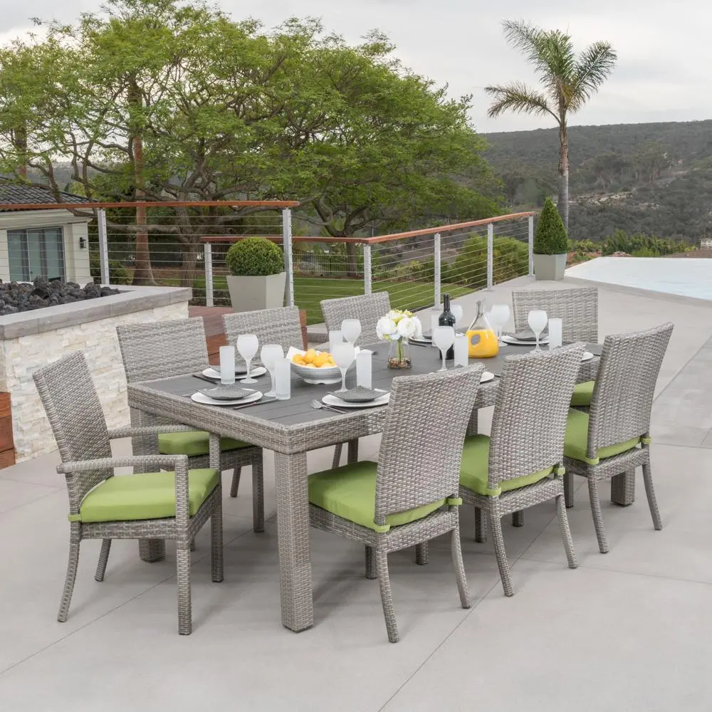 Cannes Green 9 Piece Outdoor Dining Set-1