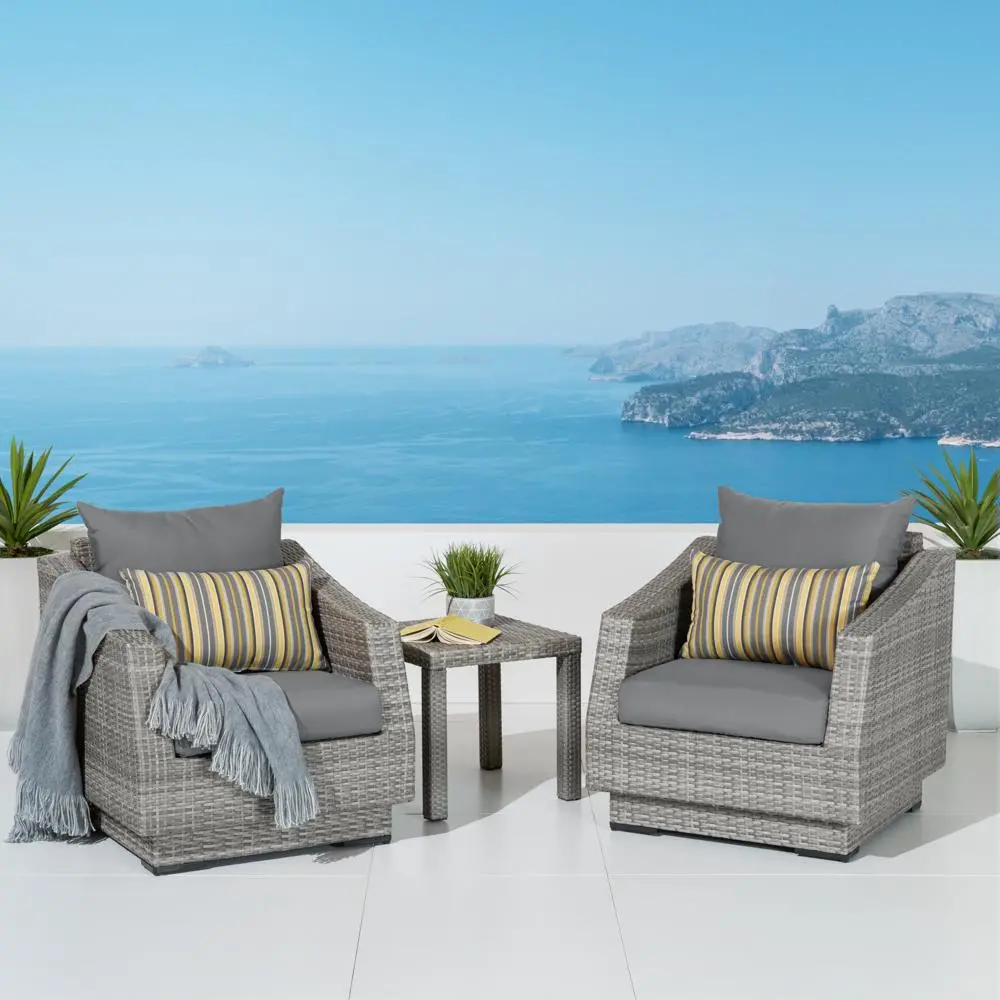 Cannes Charcoal Club Chairs and Side Table Patio Set-1